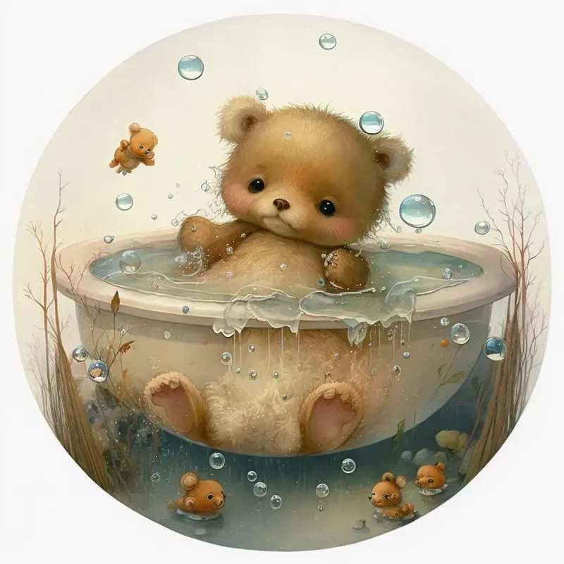 Beautiful Puppies Bathing