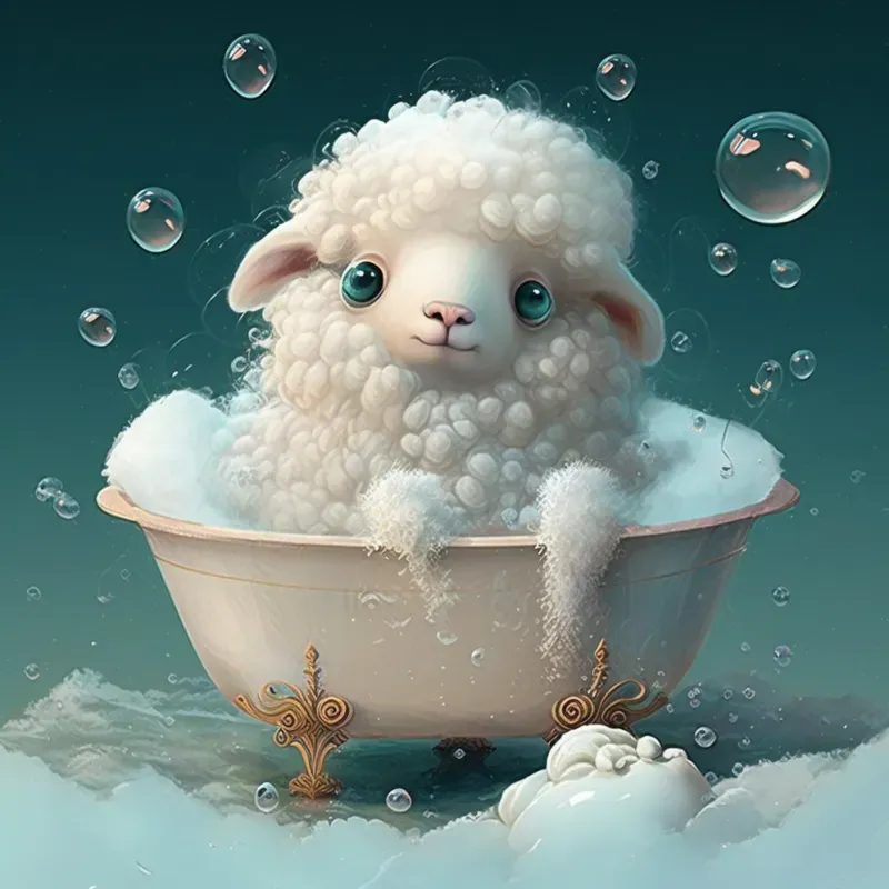 Beautiful Puppies Bathing