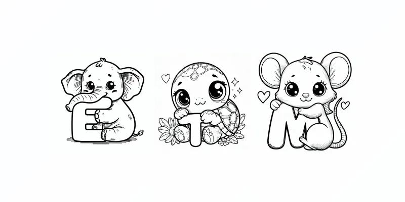 Easy Educational Children Coloring Pages generated by undefined