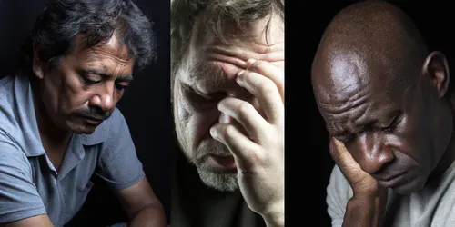 Silent Screams - Depressed Men generated by dalle