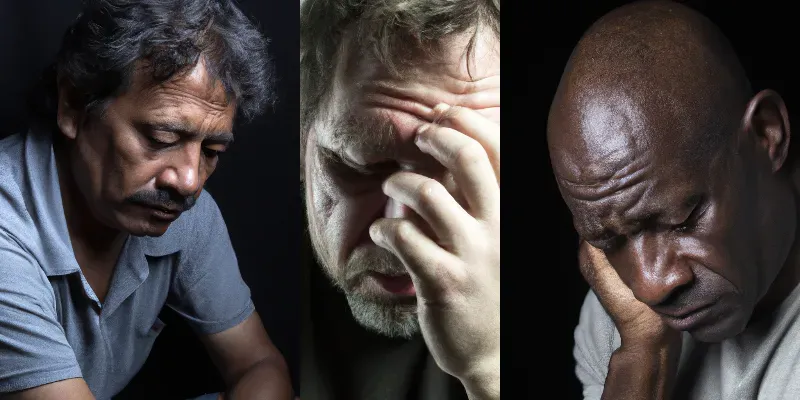 Silent Screams - Depressed Men generated by undefined