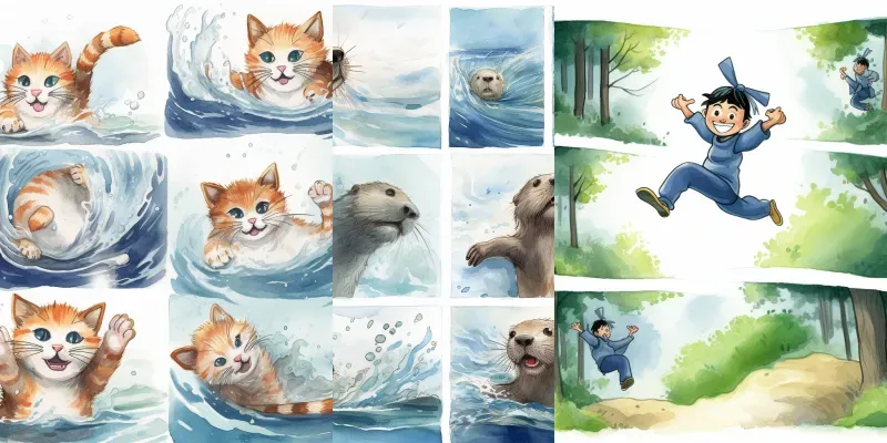 Childrens Comic Book Scenes generated by undefined