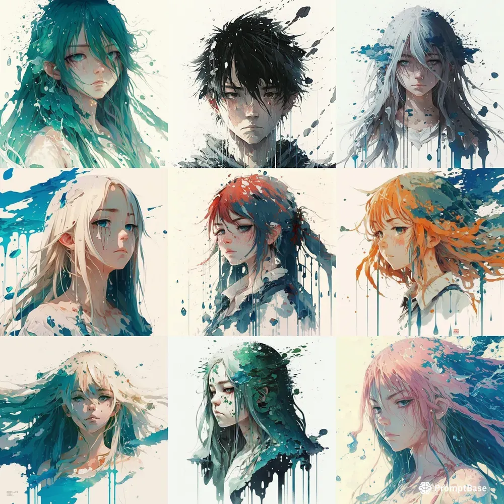 Watercolor Anime Portraits