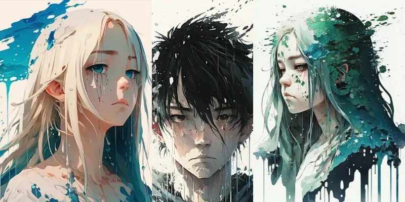 Watercolor Anime Portraits generated by undefined