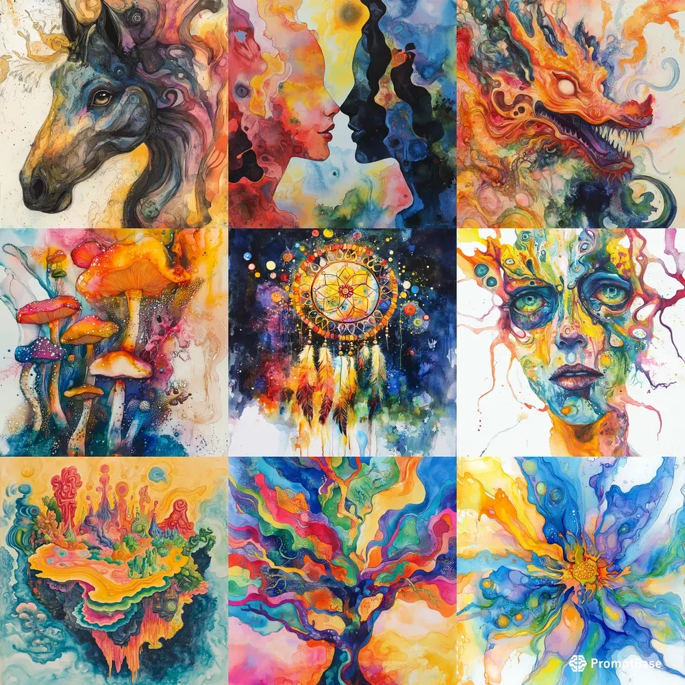 Psychedelic Watercolor Artworks