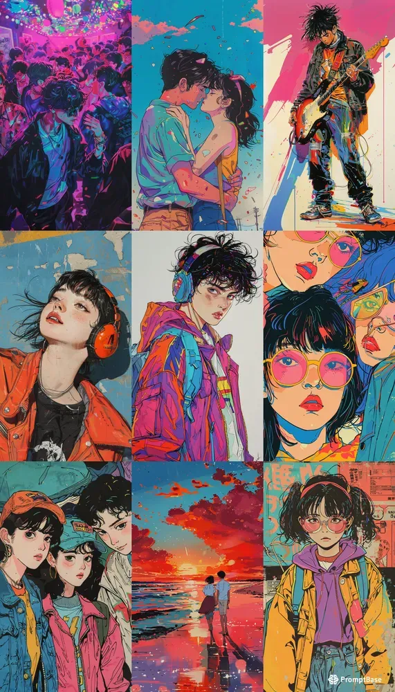 Kooky Portraits 90s Retro Anime Style