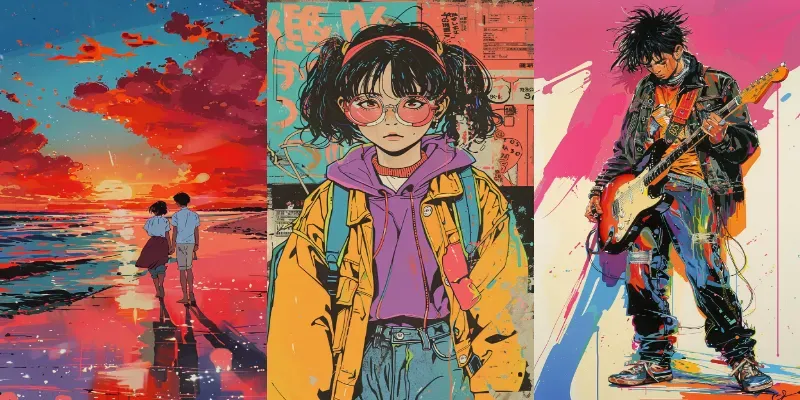 Kooky Portraits 90s Retro Anime Style generated by undefined