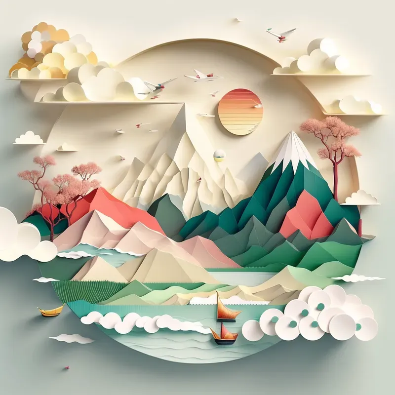 Tranquil Serenity Paper Art Landscapes