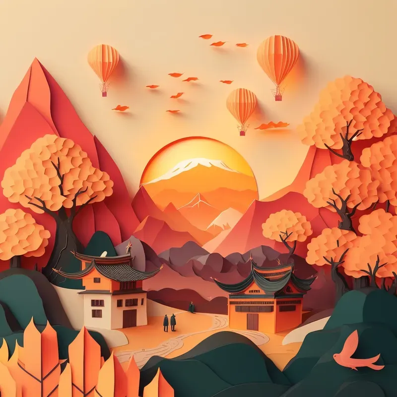 Tranquil Serenity Paper Art Landscapes