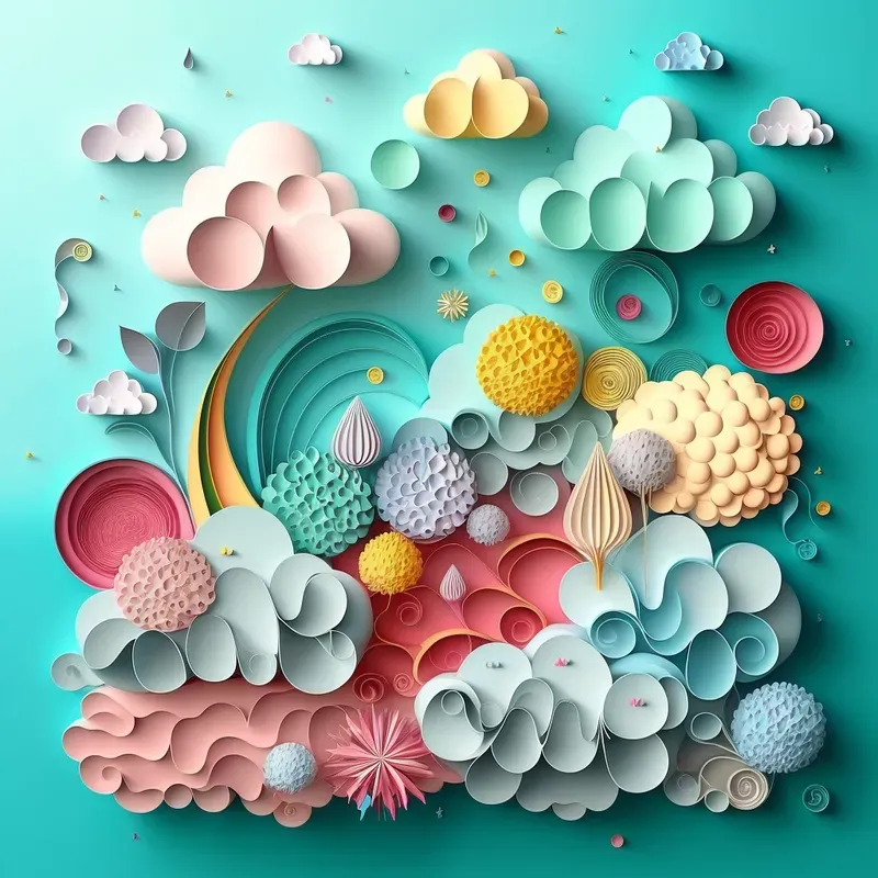 Intricate 3D Paper Art In Pastel Colors
