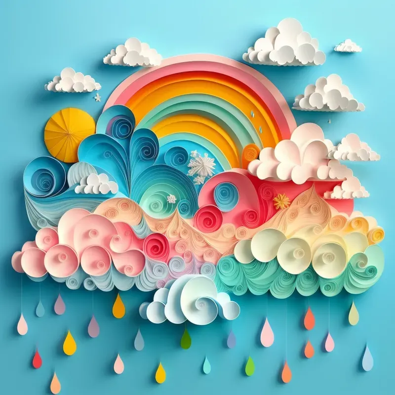 Intricate 3D Paper Art In Pastel Colors