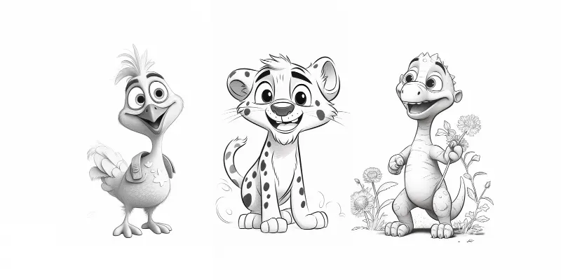 Pixar Style Coloring Pages generated by undefined