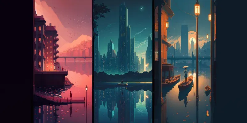 Abstract Cityscape Mobile Wallpapers generated by undefined