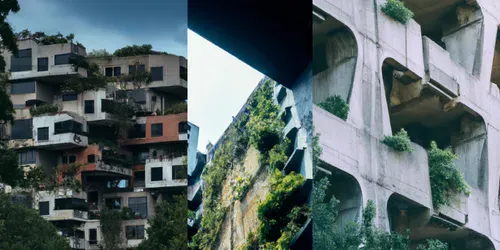 Eco-brutalist Dystopia generated by dalle