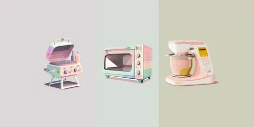 Pop Art Kitchen Equipment Icons generated by midjourney