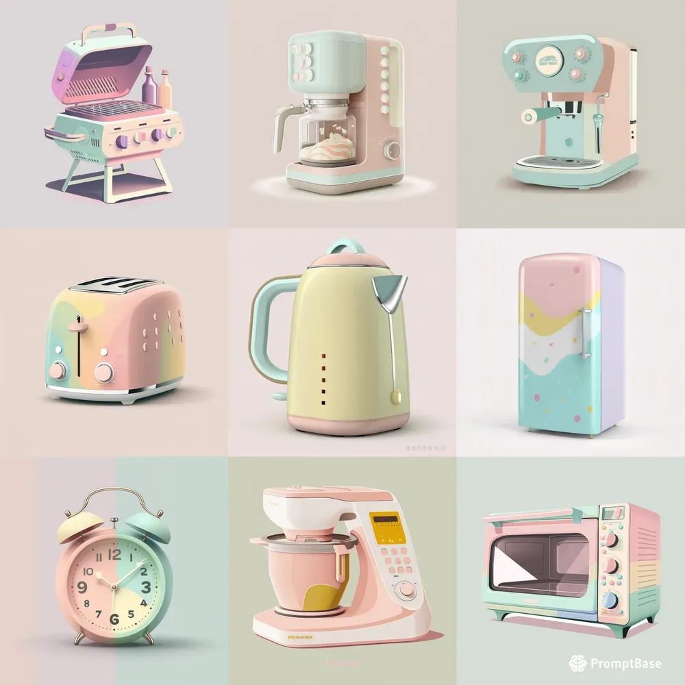 Pop Art Kitchen Equipment Icons