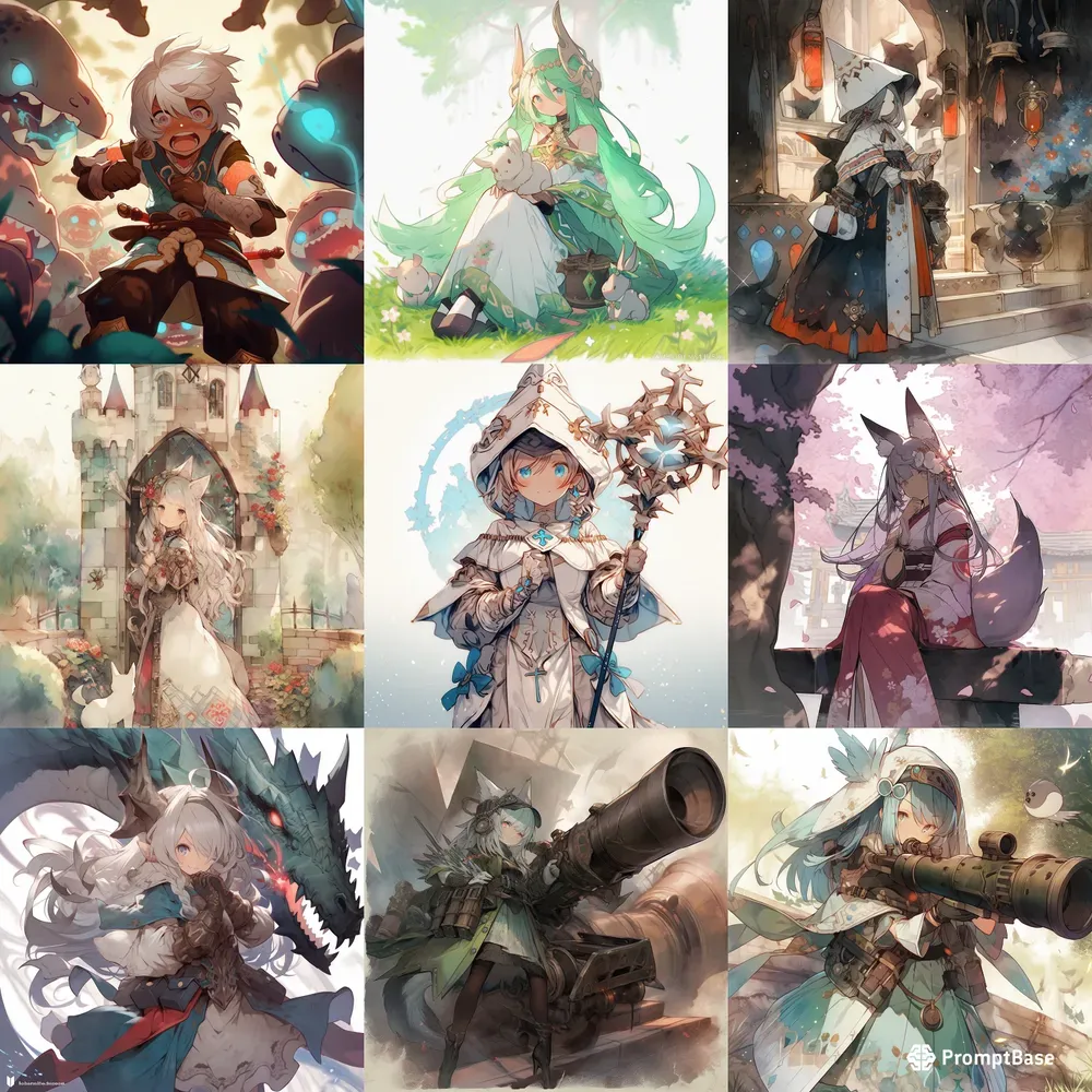 Japanese Fantasy RPG Style Character Art