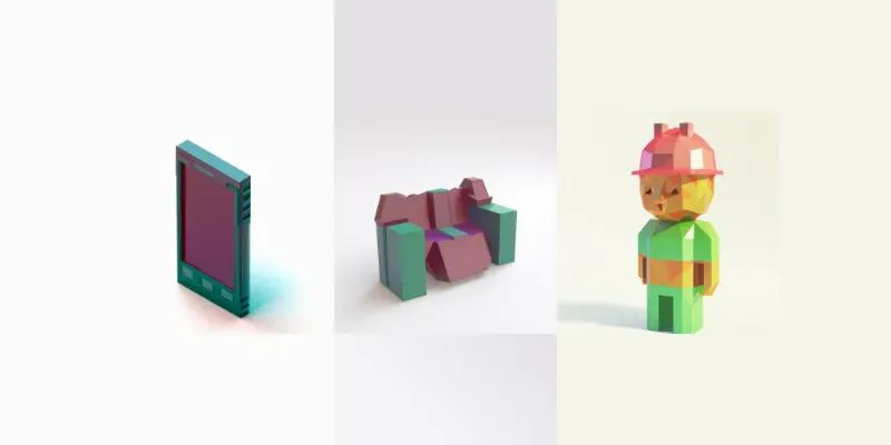 Shiny Pixel-y Object Render generated by undefined