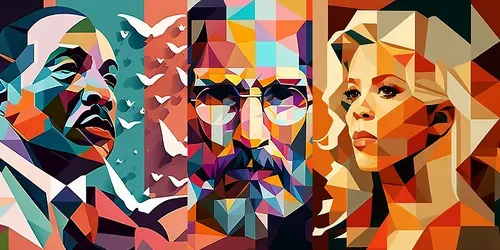 Famous People Pop Art Cubism Portraits generated by midjourney