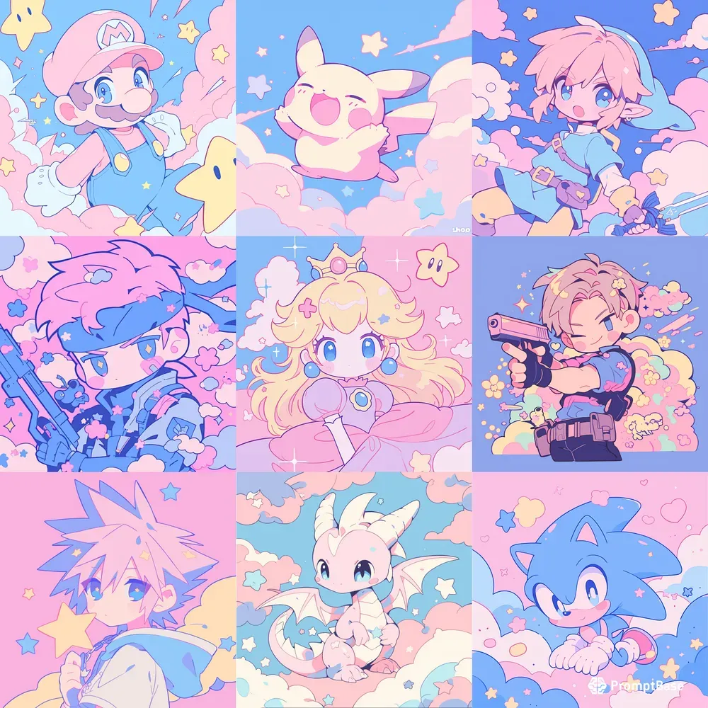 Pastel Chibi Game Characters Designs