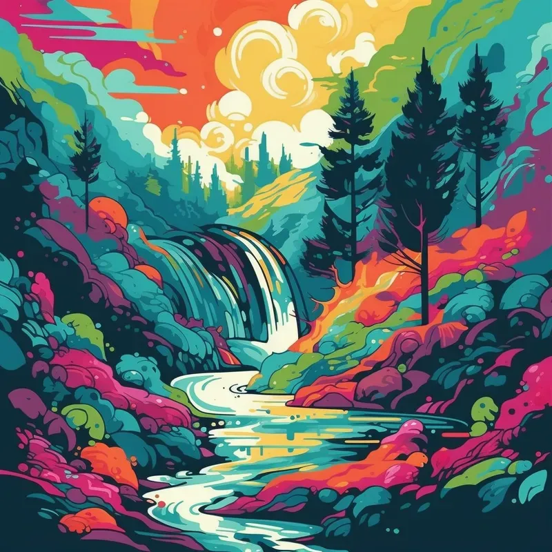 Pop Art Landscape Illustrations