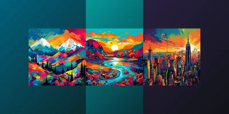 Pop Art Landscape Illustrations generated by undefined