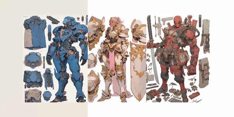 Knolling Characters Layout generated by undefined