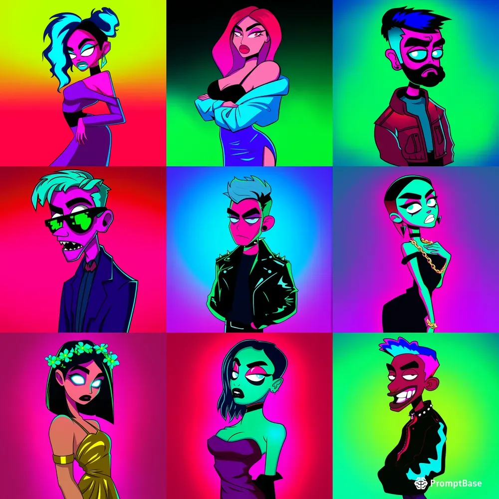 Neon Profile Picture Illustrations