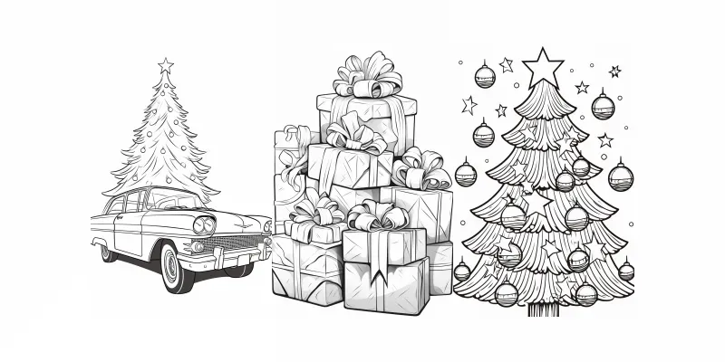 Christmas Pop Art Coloring Book Pages generated by undefined