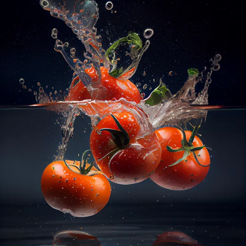 Plunges Into Freshness Create Falling Fruits And Vegetables Scenes