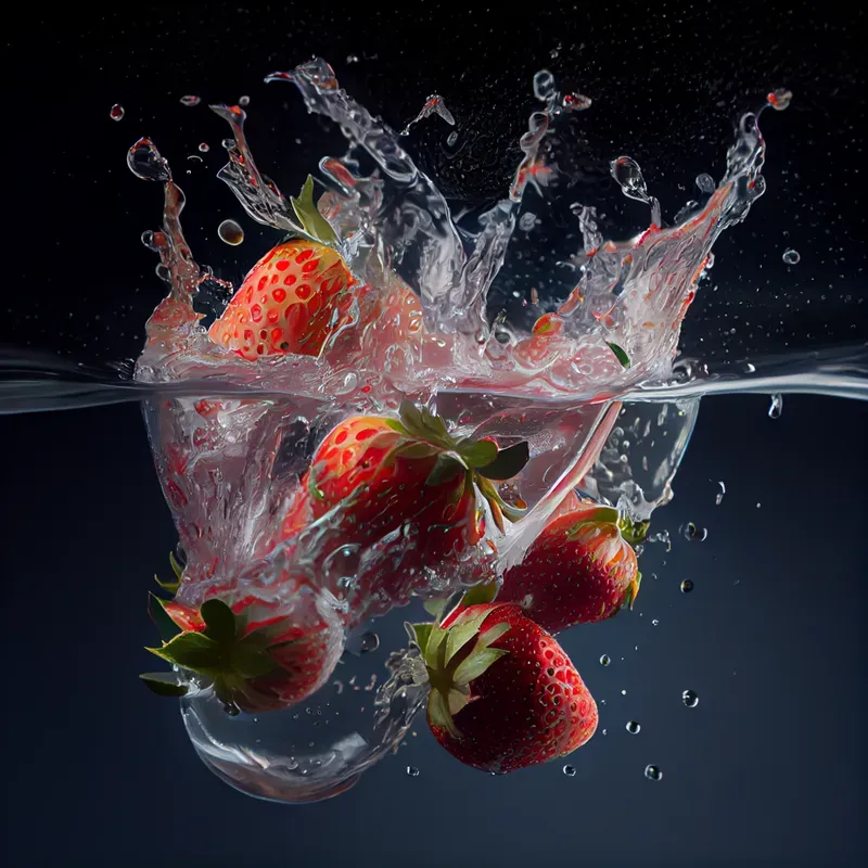Plunges Into Freshness Create Falling Fruits And Vegetables Scenes