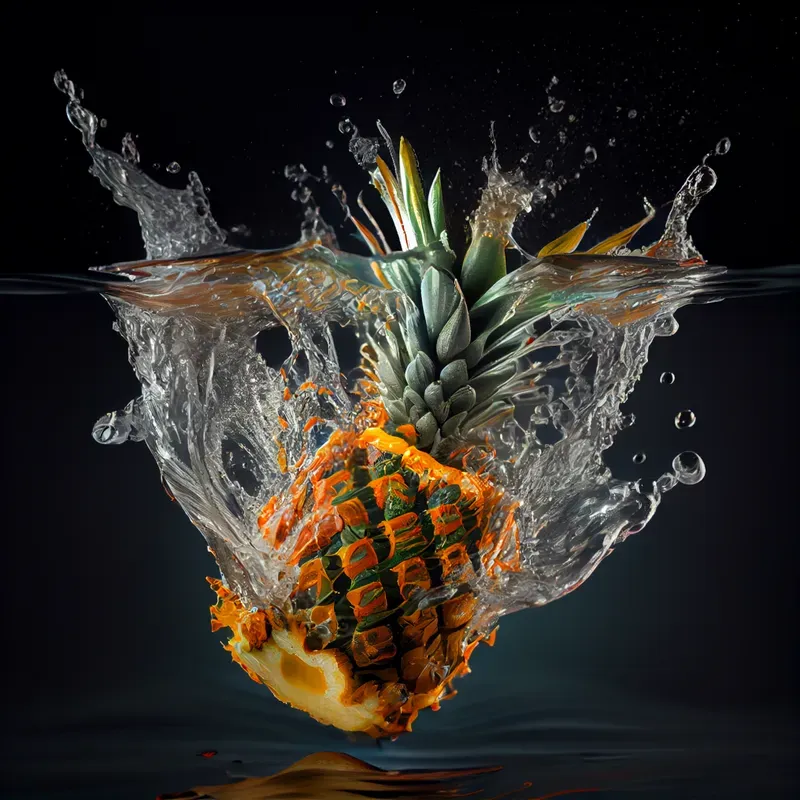 Plunges Into Freshness Create Falling Fruits And Vegetables Scenes