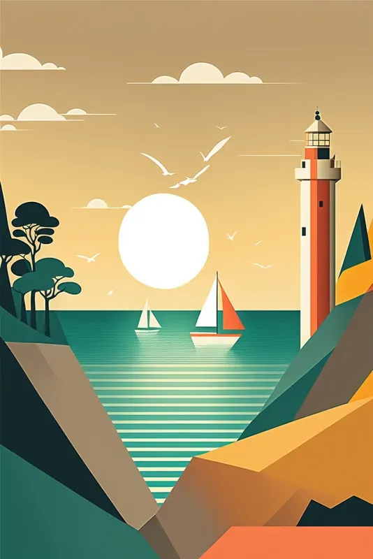 Flat Minimal Landscape Posters