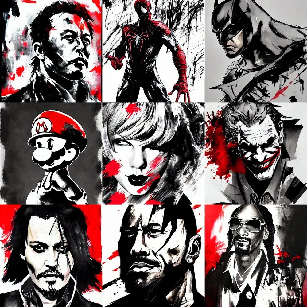 Contemporary-style Painted Portraits