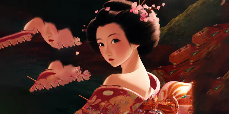 Geisha Pin-up Art generated by undefined