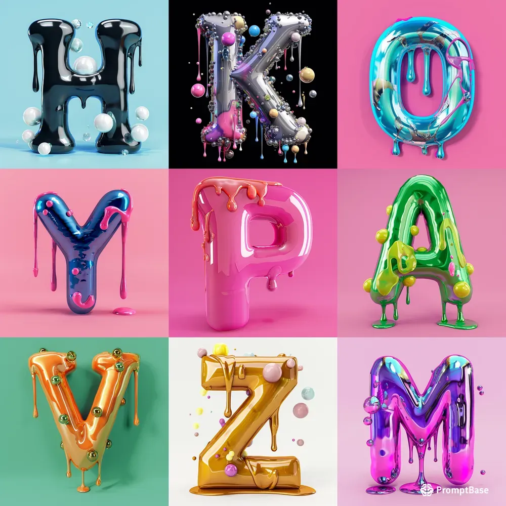 Dripping Paint Effect Color Letters