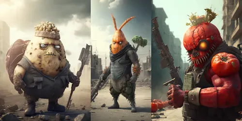 Anthropomorphic Vegetables generated by midjourney