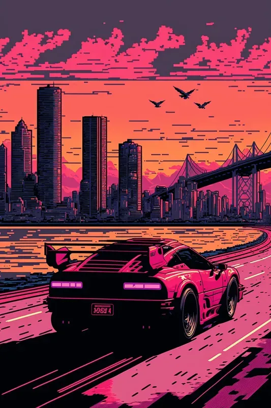 Outrun 16 Bit Ferraris