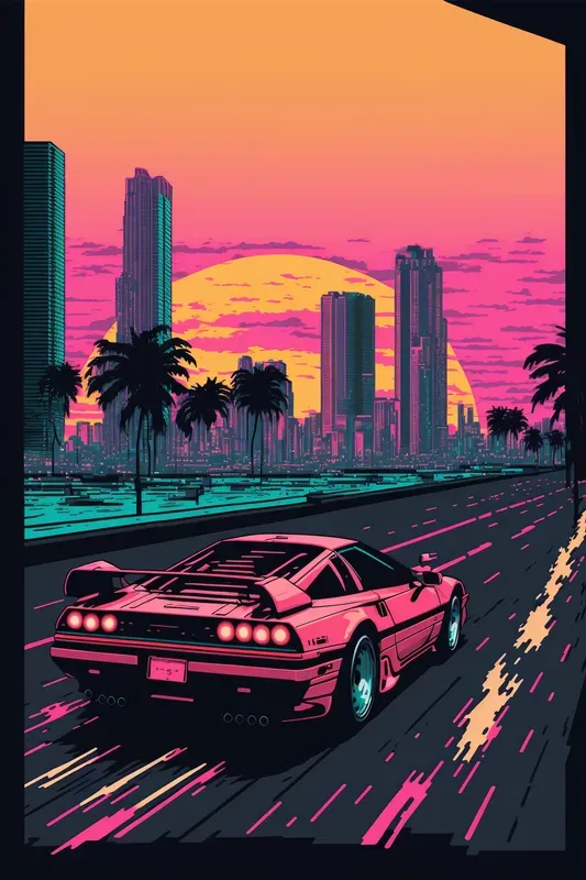 Outrun 16 Bit Ferraris