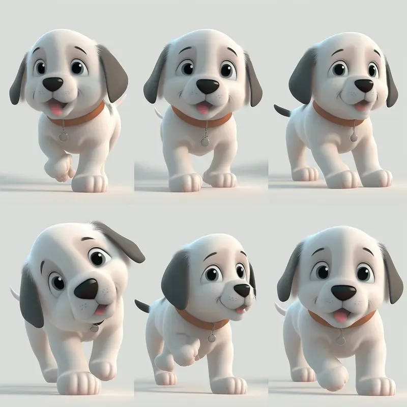 Multiple Poses Same 3D Characters