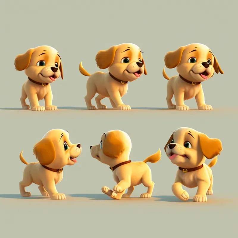 Multiple Poses Same 3D Characters