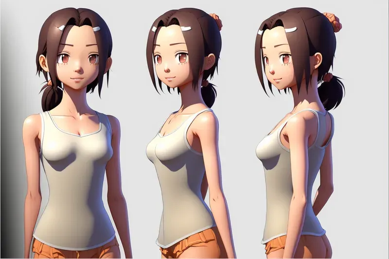 Multiple Poses Same 3D Characters