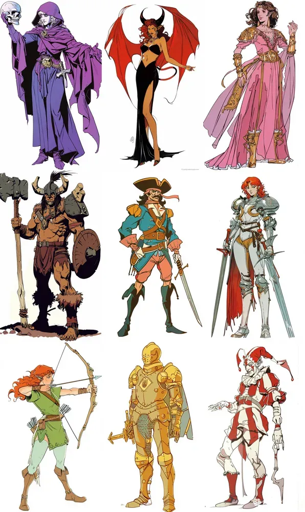 70s Comic Style Fantasy Characters