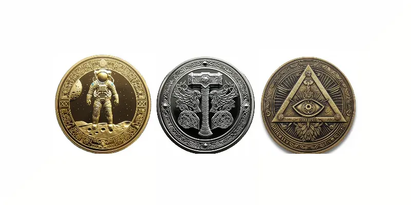 Laser Engraving Coins Bas Relief Style generated by undefined