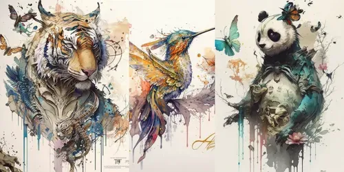 Anthropomorphized Animal Gods generated by midjourney