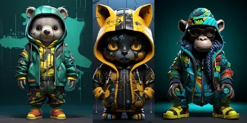 Hiphop Animals Creatures generated by midjourney