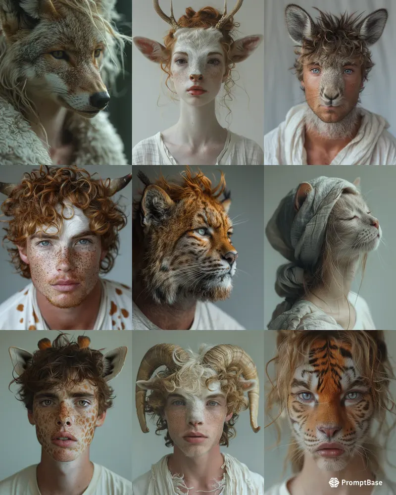 Animal Face Hybrid Portraits