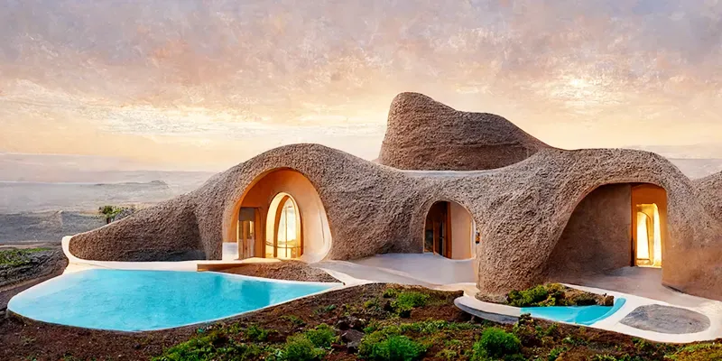 Organic Hillside Villa generated by undefined