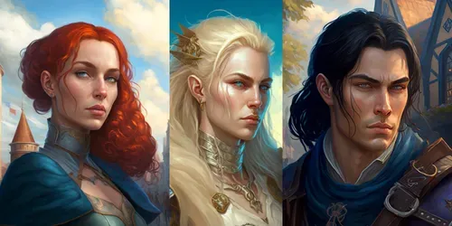 Painted Fantasy RPG Portraits generated by midjourney