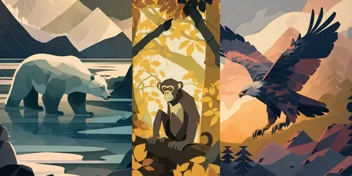 Minimalistic Animals generated by midjourney